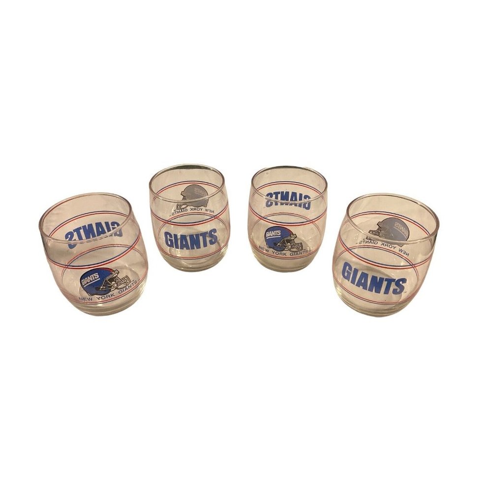 Set of 4,  1980s Vintage Tumbler New York Giants Football